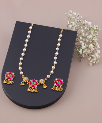 TINALIVA Alloy Gold-plated Gold Jewellery Set(Pack of 1)