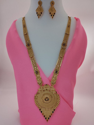 DENISHA Brass Gold-plated Gold Jewellery Set(Pack of 1)