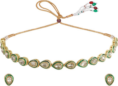 TANAIRA Zinc Gold-plated Green Jewellery Set(Pack of 1)