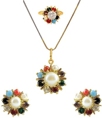 sunhari jewels Alloy Gold-plated Multicolor Jewellery Set(Pack of 1)