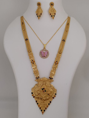 DENISHA Brass Gold-plated Gold Jewellery Set(Pack of 1)