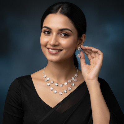 Laaz Alloy Pink, White Jewellery Set(Pack of 1)