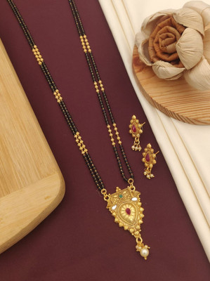 Springal Brass, Copper, Alloy Gold-plated, Brass Gold, Black Jewellery Set(Pack of 2)