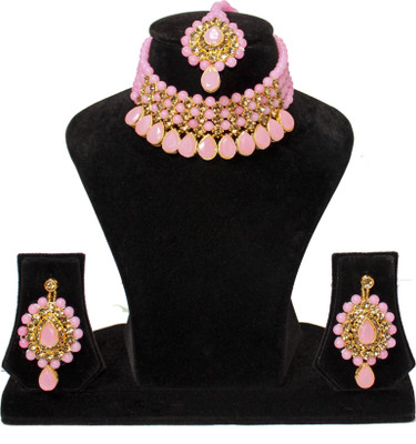 Nifty Mother of Pearl Gold-plated Pink Jewellery Set(Pack of 4)