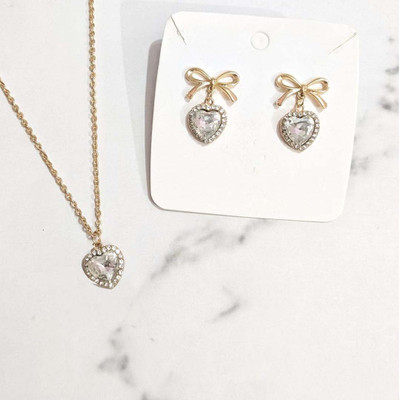 Harsu Collection Alloy Gold-plated Grey Jewellery Set(Pack of 1)