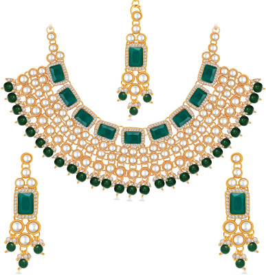 Shostopper by Sukkhi Alloy Gold-plated Green Jewellery Set(Pack of 1)