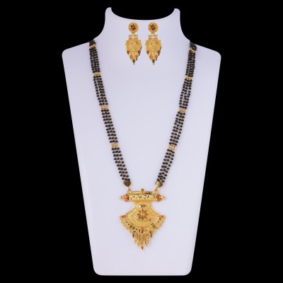 Aelistra Alloy Gold-plated Black, Gold Jewellery Set(Pack of 1)