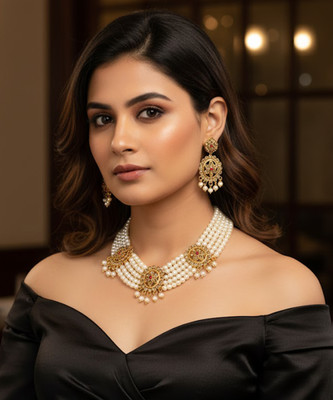 Alloy Jewel Set(Gold, White)