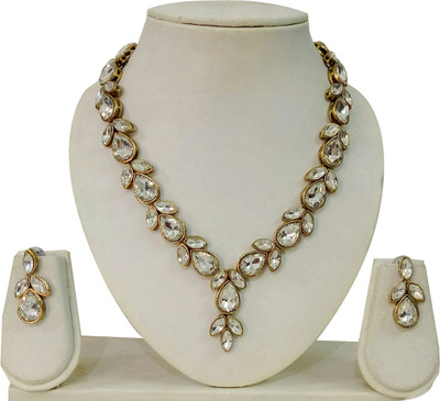 JN Handicraft Metal Copper Gold, White Jewellery Set(Pack of 1)