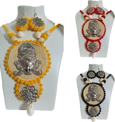 Loknath Handcraft Jute Multicolor Jewellery Set(Pack of 3)