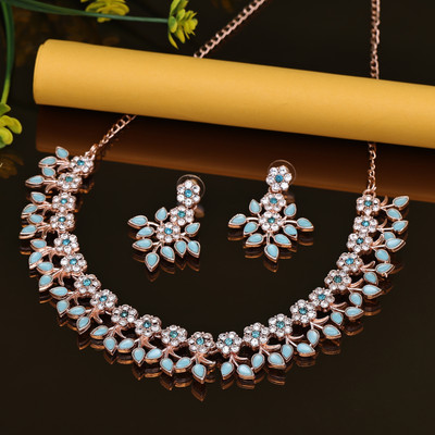 Shostopper by Sukkhi Alloy Copper Blue Jewellery Set(Pack of 1)