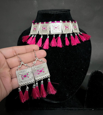 JEWERICHE IMITATION Alloy Pink Jewellery Set(Pack of 1)