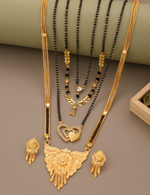 bhanu diam Brass Jewel Set(Gold, Black)