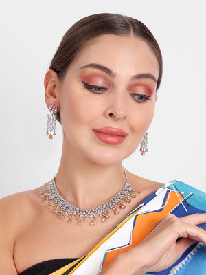 Manuvi Jewels Alloy Silver Silver, Yellow Jewellery Set(Pack of 2)