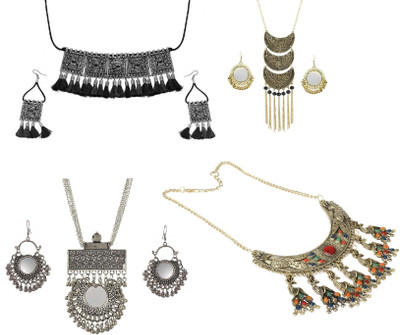 URBANELA Oxidised Silver Multicolor Jewellery Set(Pack of 1)