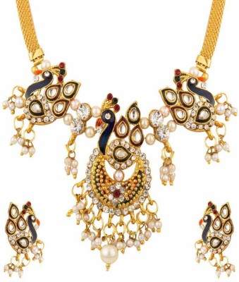 JEWELS GURU Alloy Gold-plated Gold Jewellery Set(Pack of 1)