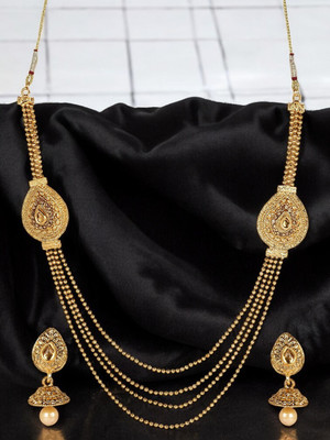 Jewels Capital Copper, Alloy Gold-plated Gold, White Jewellery Set(Pack of 1)