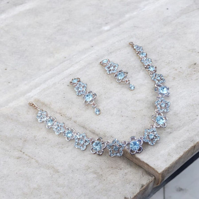 R A Enterprises Alloy Copper White Jewellery Set(Pack of 3)