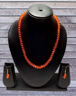 UTTARAI Alloy Gold-plated Orange Jewellery Set(Pack of 1)