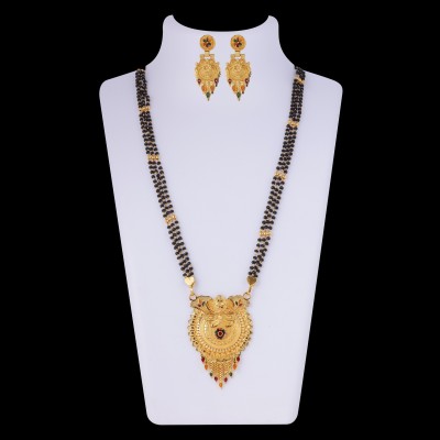 Aelistra Alloy Gold-plated Black, Gold Jewellery Set(Pack of 1)