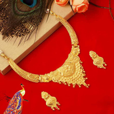 JD ART Alloy Gold-plated Rose Gold Jewellery Set(Pack of 1)