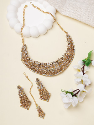 JEWELS GURU Alloy Gold-plated Gold, Silver Jewellery Set(Pack of 1)