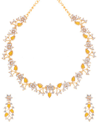 Vedda Brass Gold-plated Gold, White, Yellow Jewellery Set(Pack of 1)