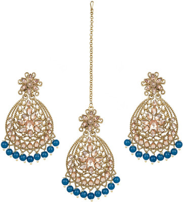 AADITA Alloy Gold-plated Rose Gold, Blue Jewellery Set(Pack of 1)