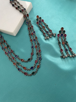 Digital Dress Room Oxidised Silver Silver Silver Jewellery Set(Pack of 3)