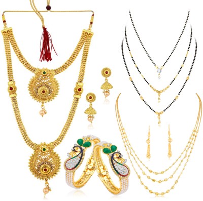 Sukkhi Alloy Gold-plated Multicolor Jewellery Set(Pack of 4)