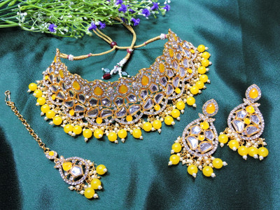 VATSALYA creation Alloy Gold-plated Yellow Jewellery Set(Pack of 1)