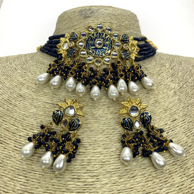 GEODE DELIGHT Brass Multicolor Jewellery Set(Pack of 3)