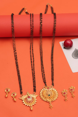 VISITART JEWELLERY Brass Gold-plated Gold Jewellery Set(Pack of 2)