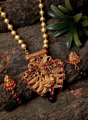 STYYLO FASHION Alloy Gold-plated Maroon Jewellery Set(Pack of 1)