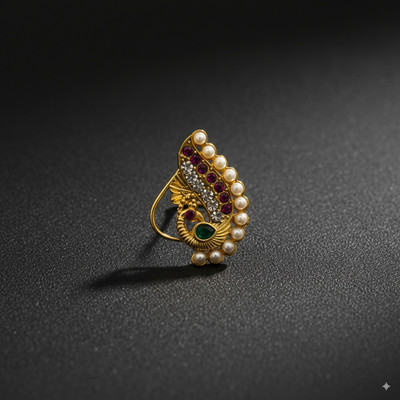 Navadurga Jewels Gold-plated Plated Brass Nathiya