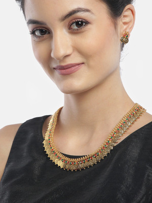 YouBella Alloy Gold-plated Gold Jewellery Set(Pack of 1)