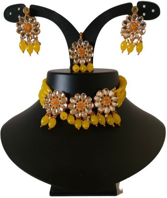 coloursful fashion Alloy Gold-plated Yellow Jewellery Set(Pack of 1)
