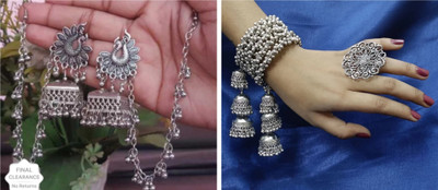 PRASUB Alloy Sterling Silver Silver Jewellery Set(Pack of 2)