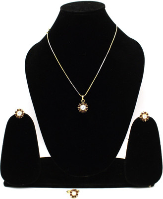 Gleamora Metal Gold-plated, Silver Silver, Gold, Brown Jewellery Set(Pack of 3)