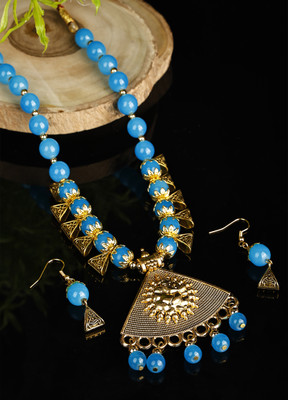 sunhari jewels Alloy Blue Jewellery Set(Pack of 1)