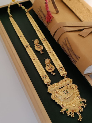 Ruby Tex Brass Gold-plated Gold Jewellery Set(Pack of 1)
