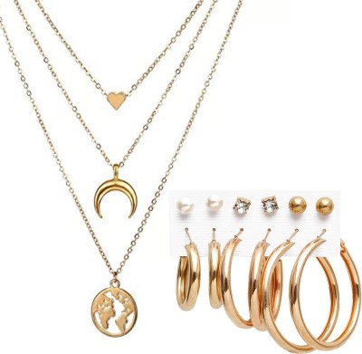YouBella Alloy Gold-plated Gold Jewellery Set(Pack of 1)