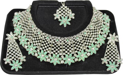 Nifty Alloy Gold-plated Silver, Green Jewellery Set(Pack of 1)