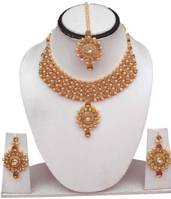 Anu Jewellery Alloy Gold-plated Gold Jewellery Set(Pack of 1)