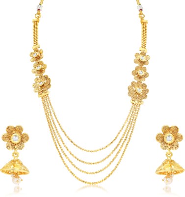 Sukkhi Alloy Gold-plated Gold Jewellery Set(Pack of 1)