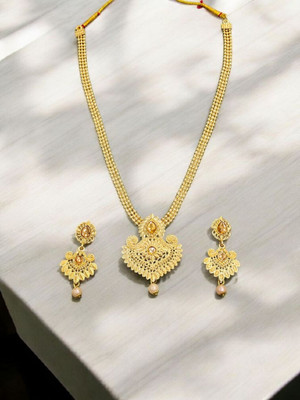 R A Enterprises Alloy Gold-plated Gold Jewellery Set(Pack of 1)