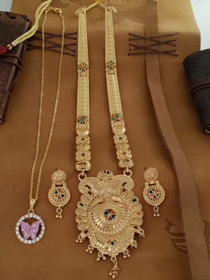 Shree Fashions World Brass Gold-plated Gold Jewellery Set(Pack of 4)