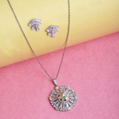 DEGHLAM Brass Sterling Silver Multicolor Jewellery Set(Pack of 3)