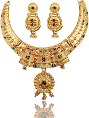 zhouse Copper Gold-plated Gold Jewellery Set(Pack of 3)
