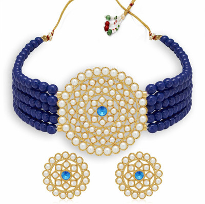 Mad Club Alloy Gold-plated Blue, Gold Jewellery Set(Pack of 1)